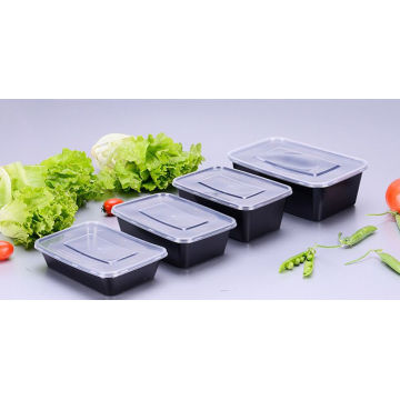 650ml Microwaveable Rectangular Disposable Plastic Food Container with Lid